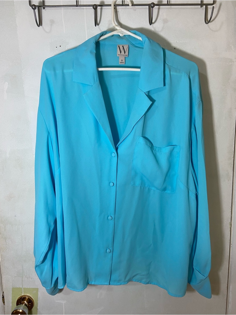 Worthington Bright Turquoise Button-Down Shirt